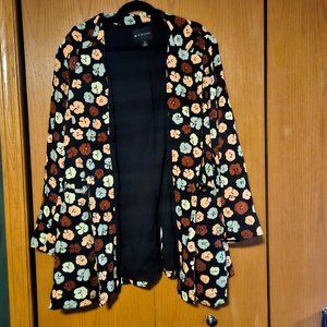 BP. + WILDFANG Women's Plus Size One-Button Black Floral Blazer size 4X